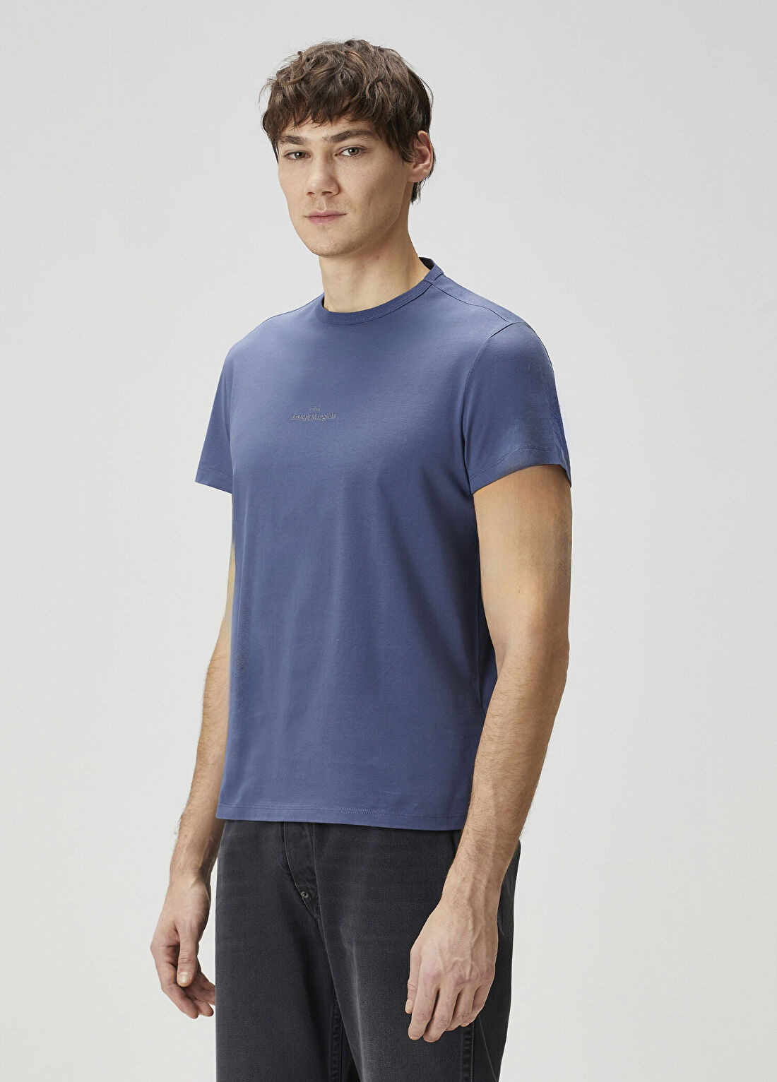 Maison Margiela Mavi Logo Nakışlı T-shirt görsel 3