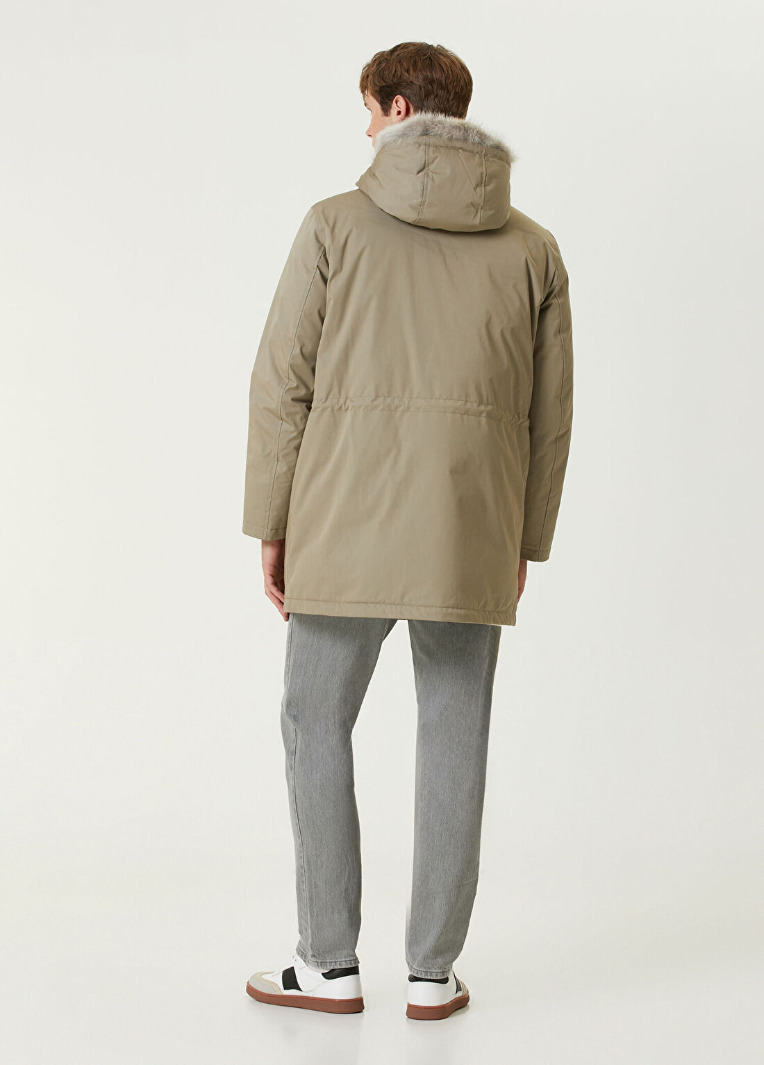 Yves Salomon Bej Kapüşonlu Parka görsel 4