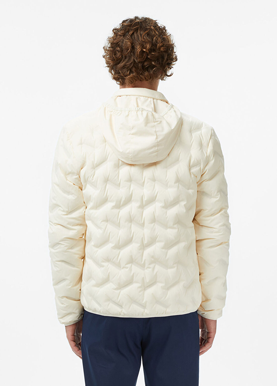 Lacoste Krem Kapitone Dik Yaka Regular Fit Erkek Mont görsel 4
