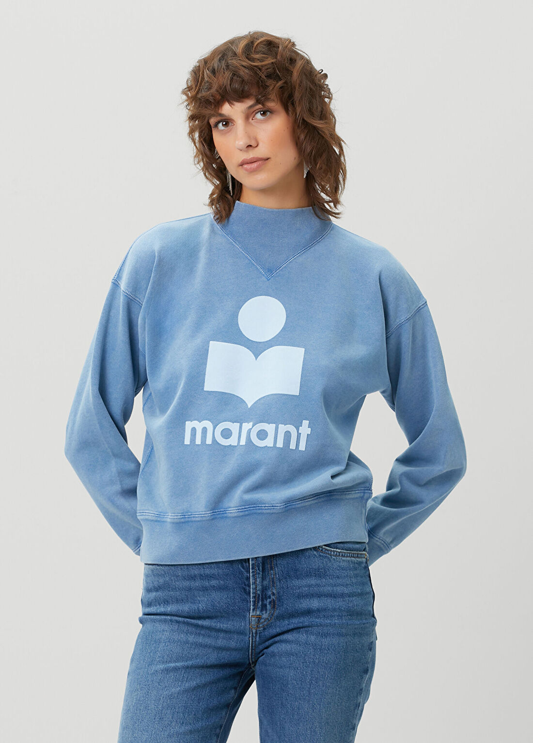 Marant Etoile Moby Mavi Logolu Sweatshirt