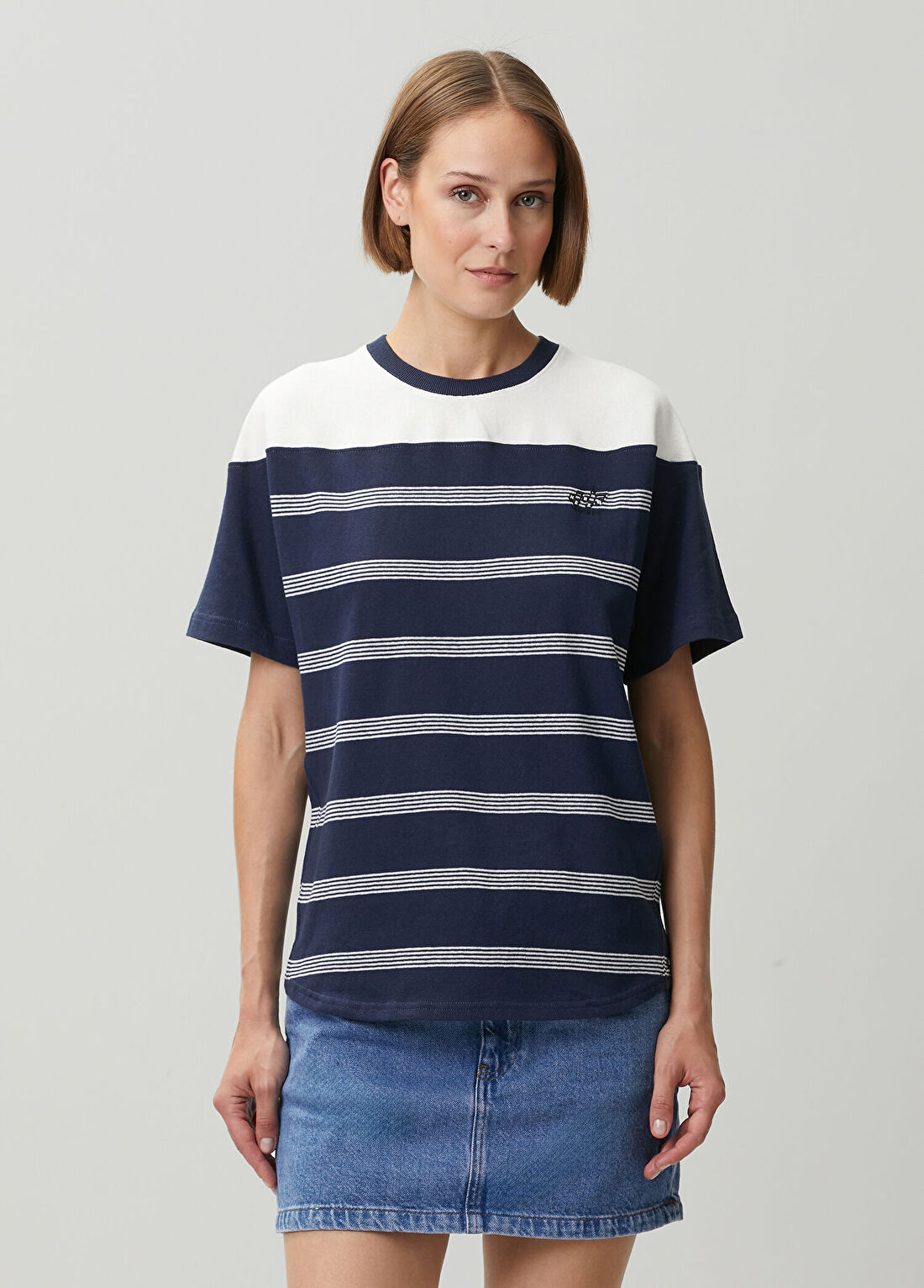 Kenzo Lacivert Beyaz Çizgili T-shirt