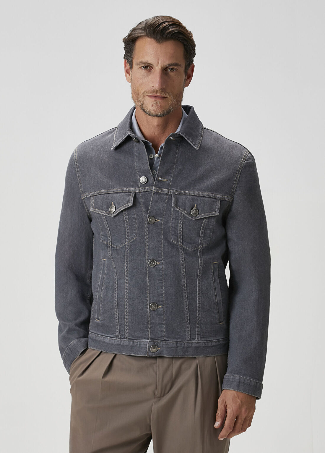 Brunello Cucinelli Gri Denim Ceket