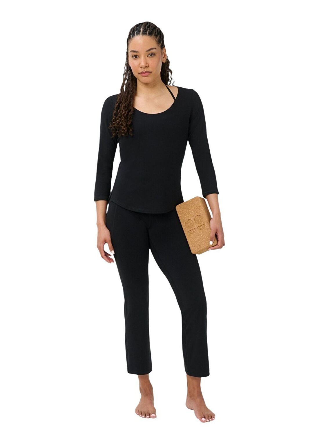 Sweaty Betty Ultimate Studio Crop Flare Tro Siyah Yüksek Bel Kadın Spor Pantolon görsel 4