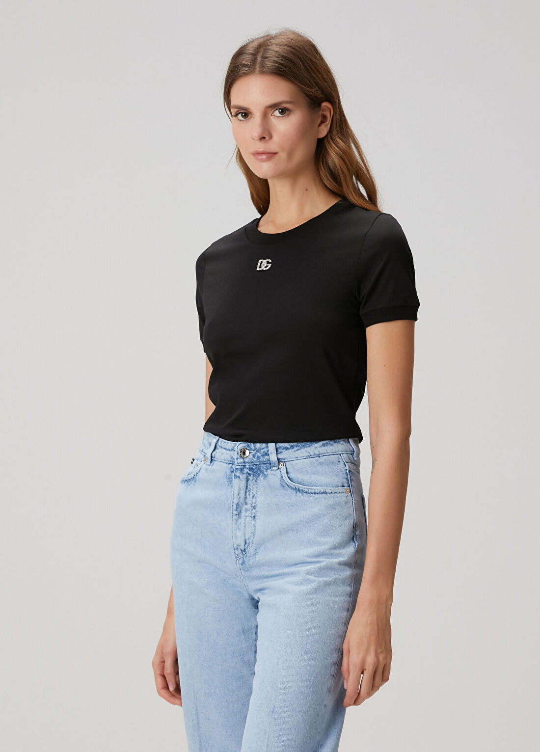 Dolce&Gabbana Siyah Logo Detaylı T-shirt görsel 3