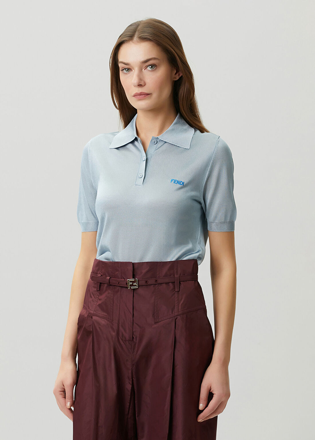 Fendi Mavi Polo Triko görsel 3
