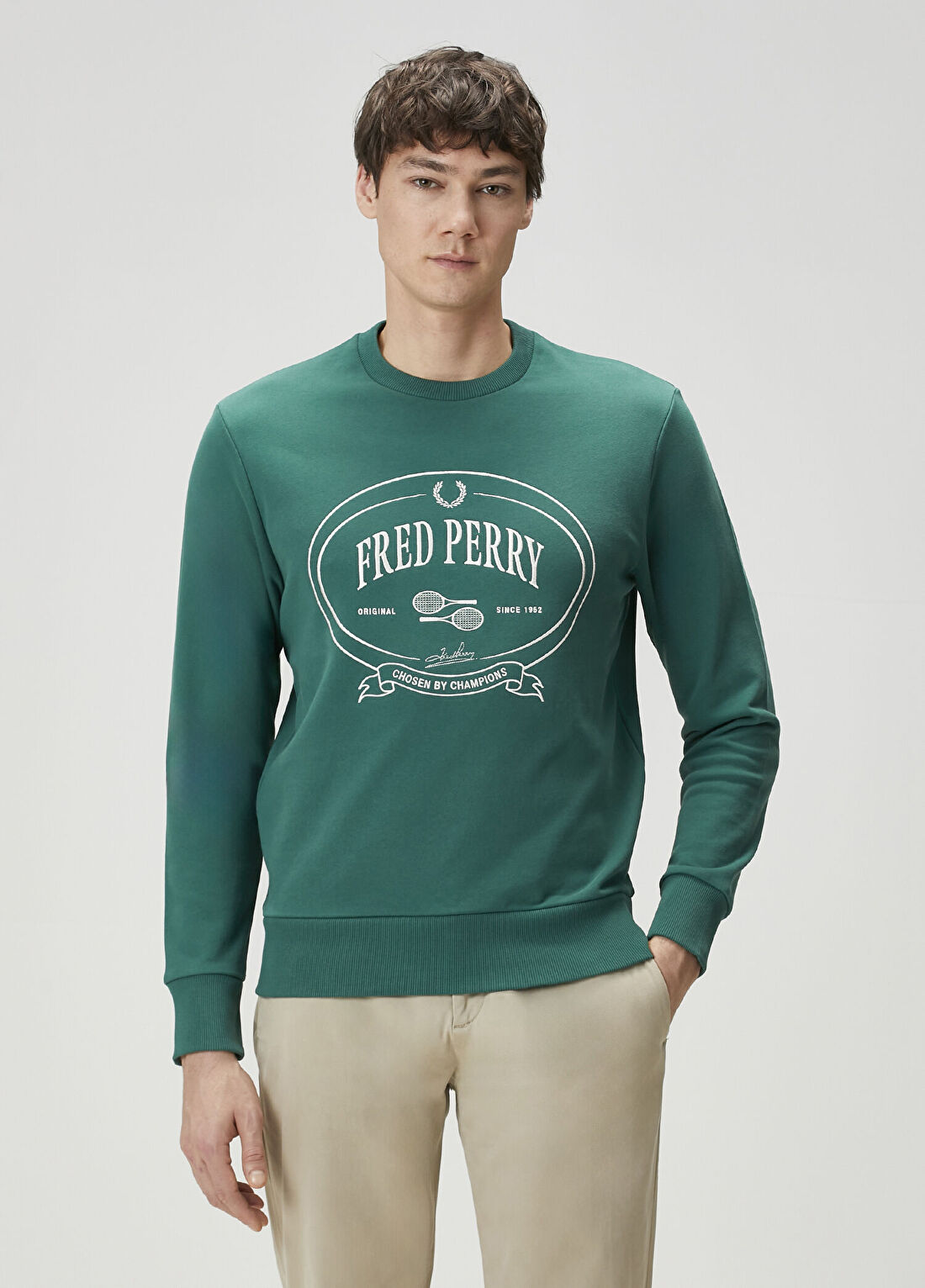 Fred Perry Chosen By Champions Yeşil Sweatshirt