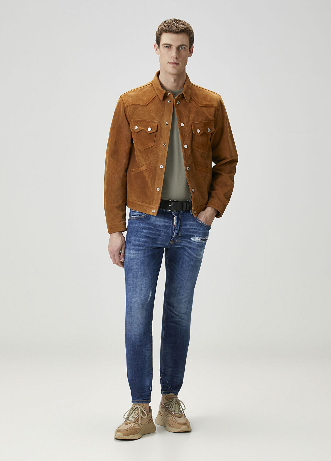 Dsquared2 Taba Boxy Süet Ceket görsel 2