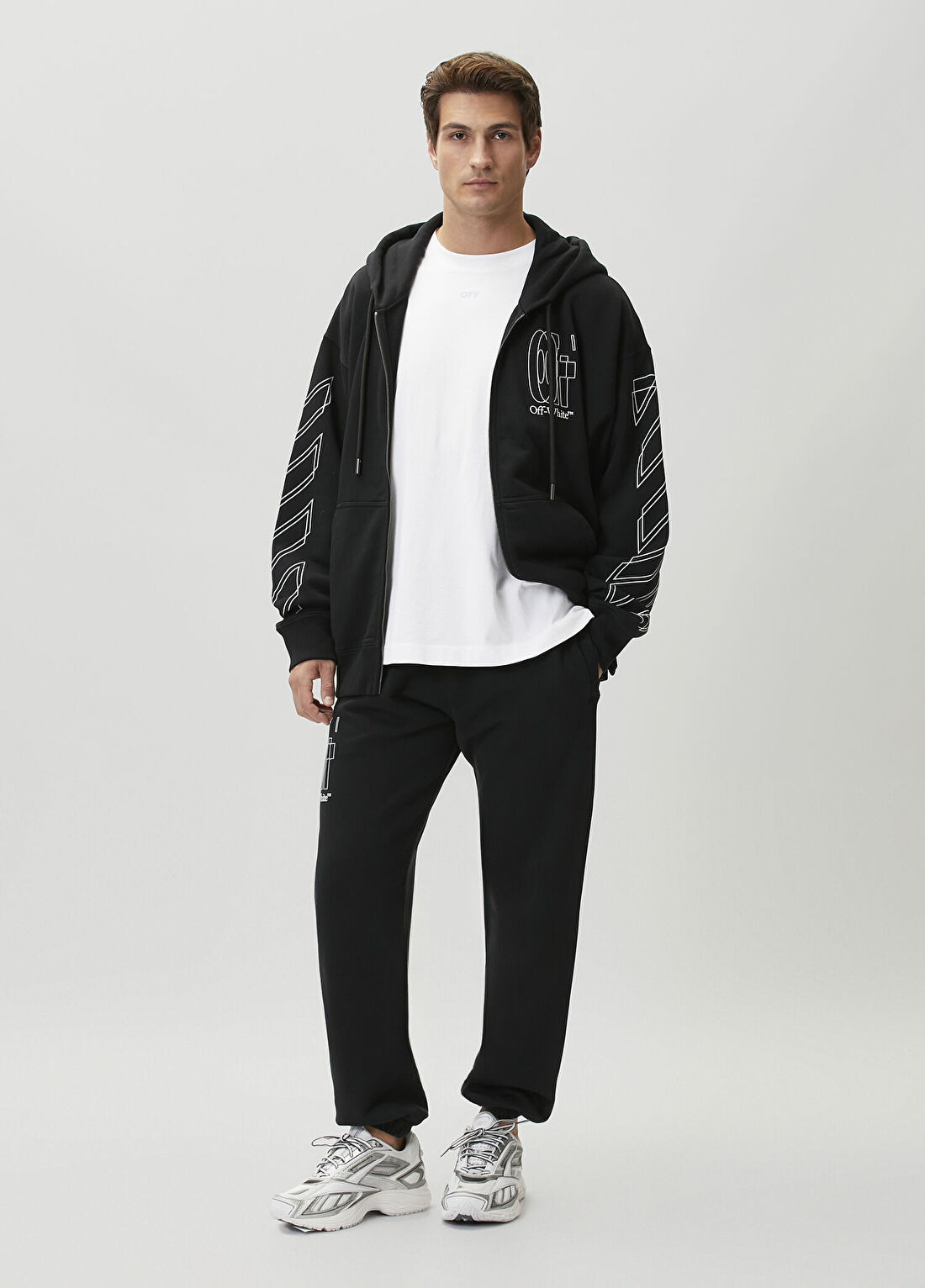 Off-White Siyah Kapüşonlu Logo Baskılı Sweatshirt görsel 2