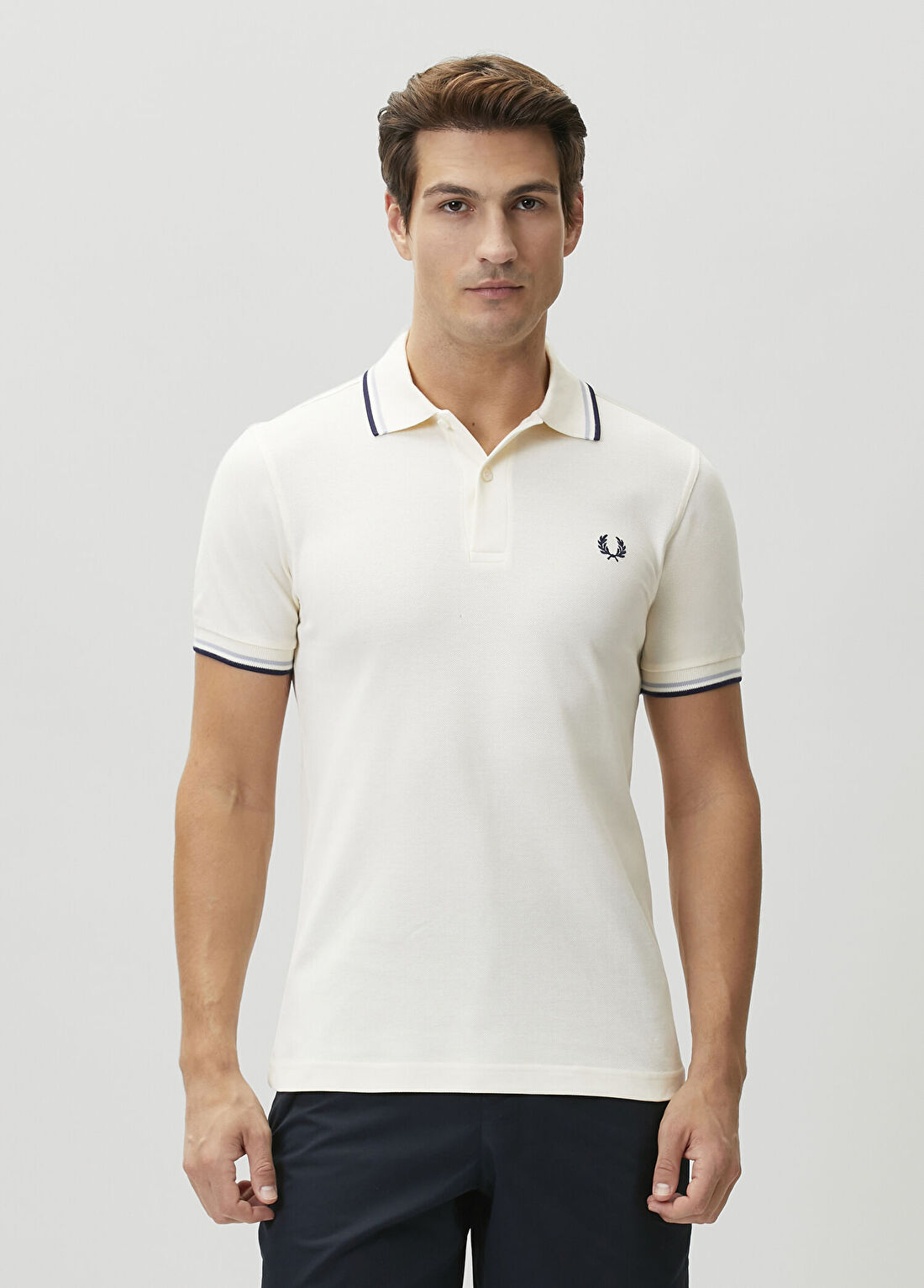 Fred Perry Twin Tipped Ekru Polo Yaka T-shirt