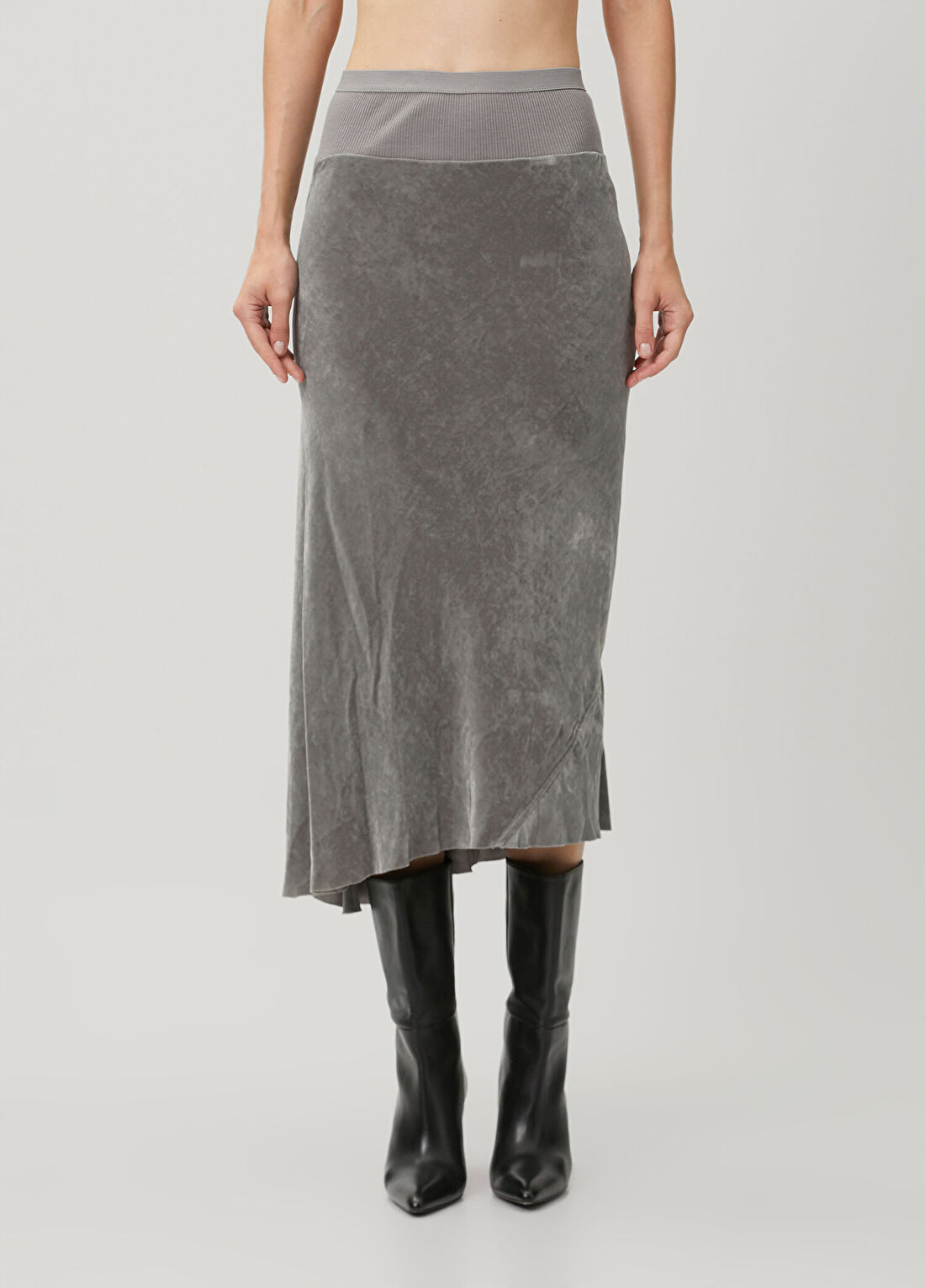 Rick Owens Gri A-Line Midi Etek görsel 3