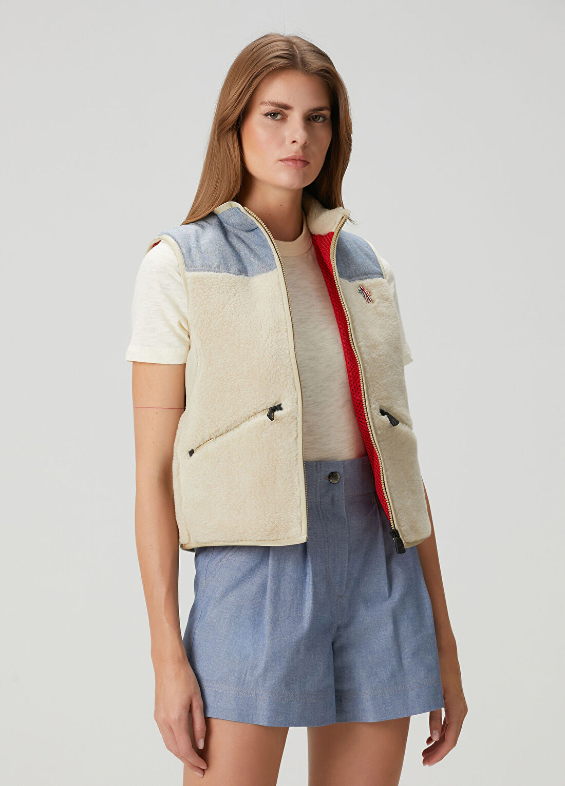 Moncler Grenoble Mavi Bej Yelek