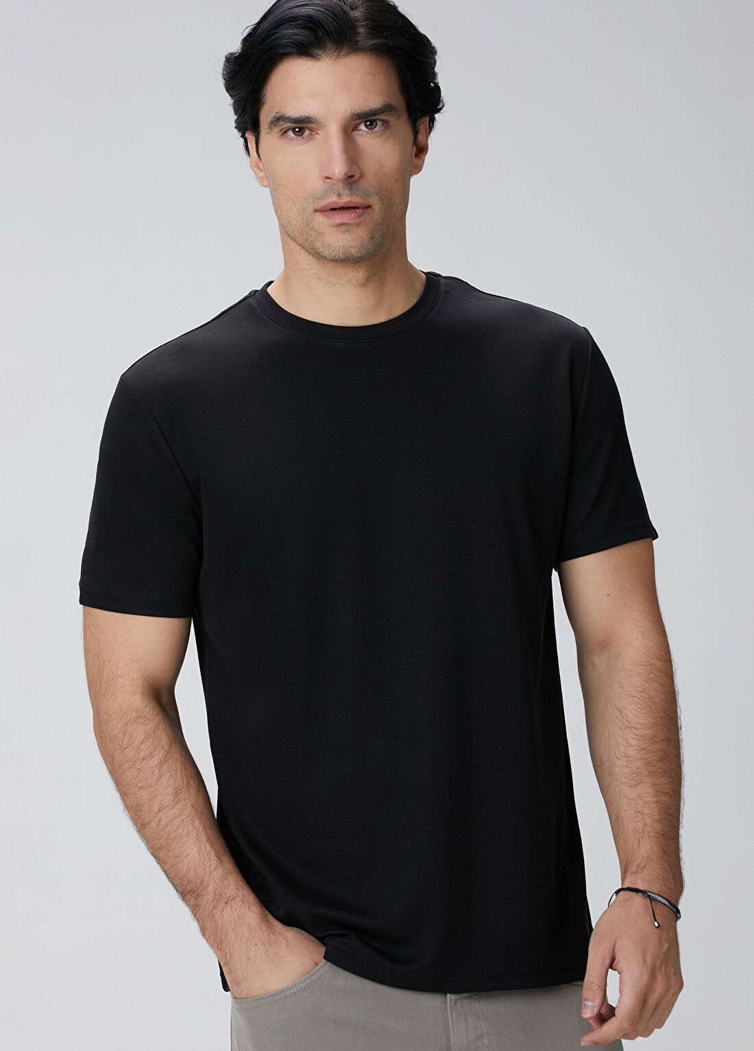 Network Siyah Basic T-shirt görsel 2