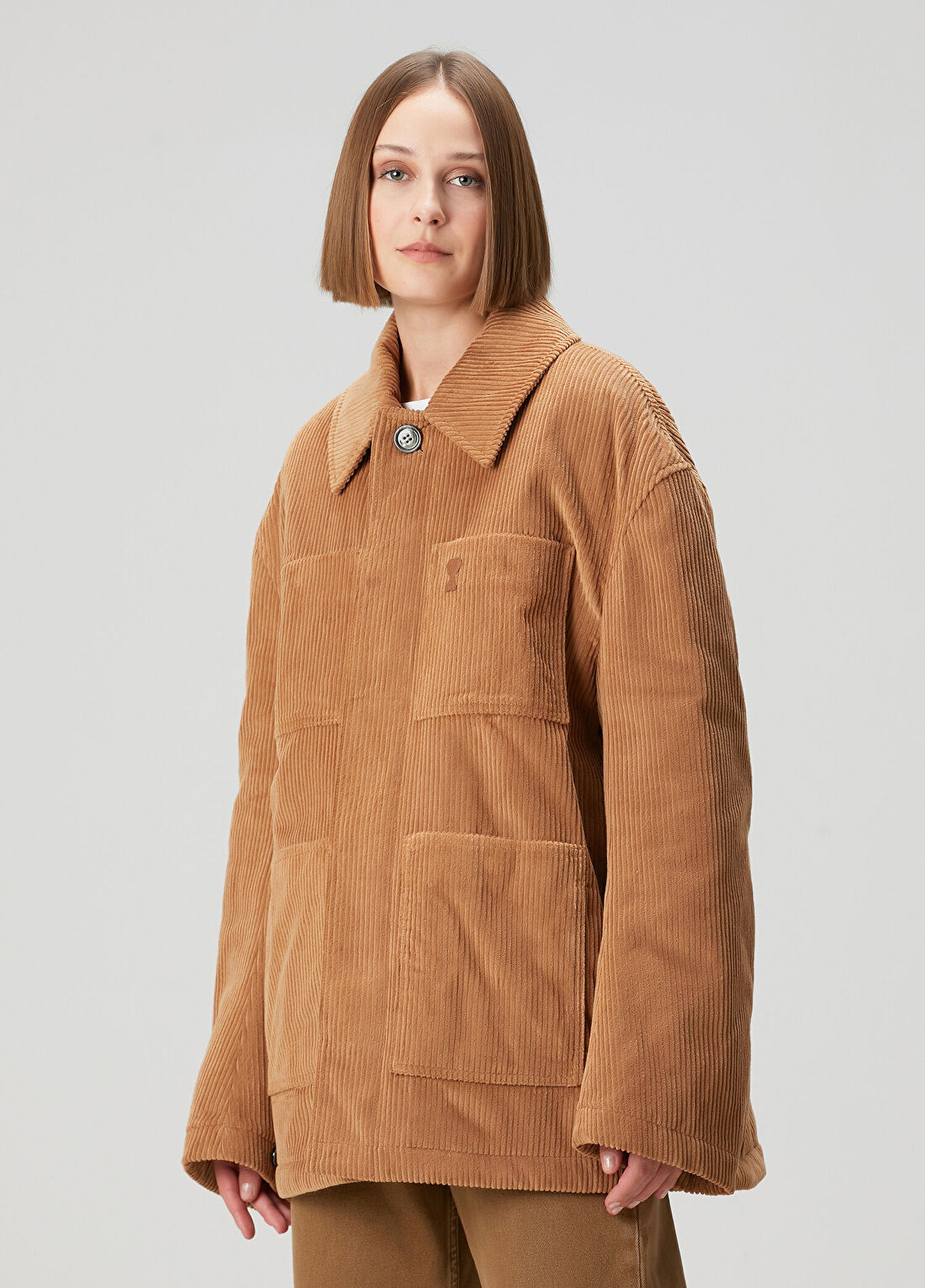 Ami Paris Camel Kadife Ceket görsel 3