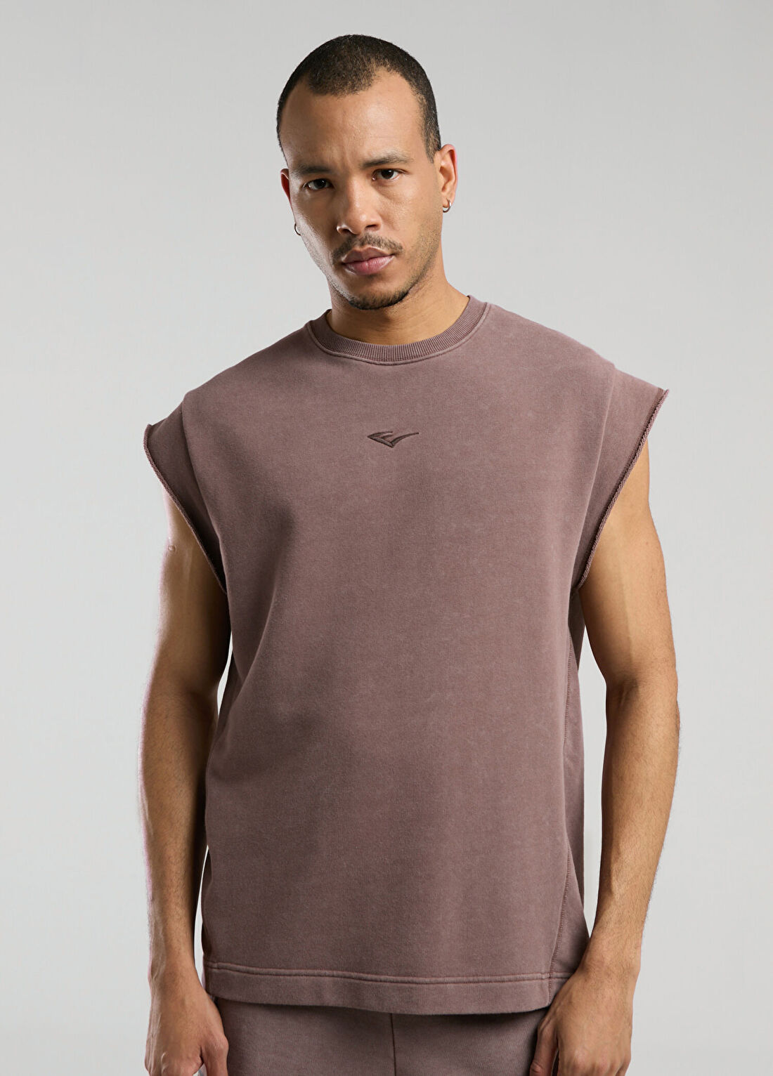 Everlast Bronx 1910 Kahverengi Oversize Erkek Kolsuz Sweatshirt