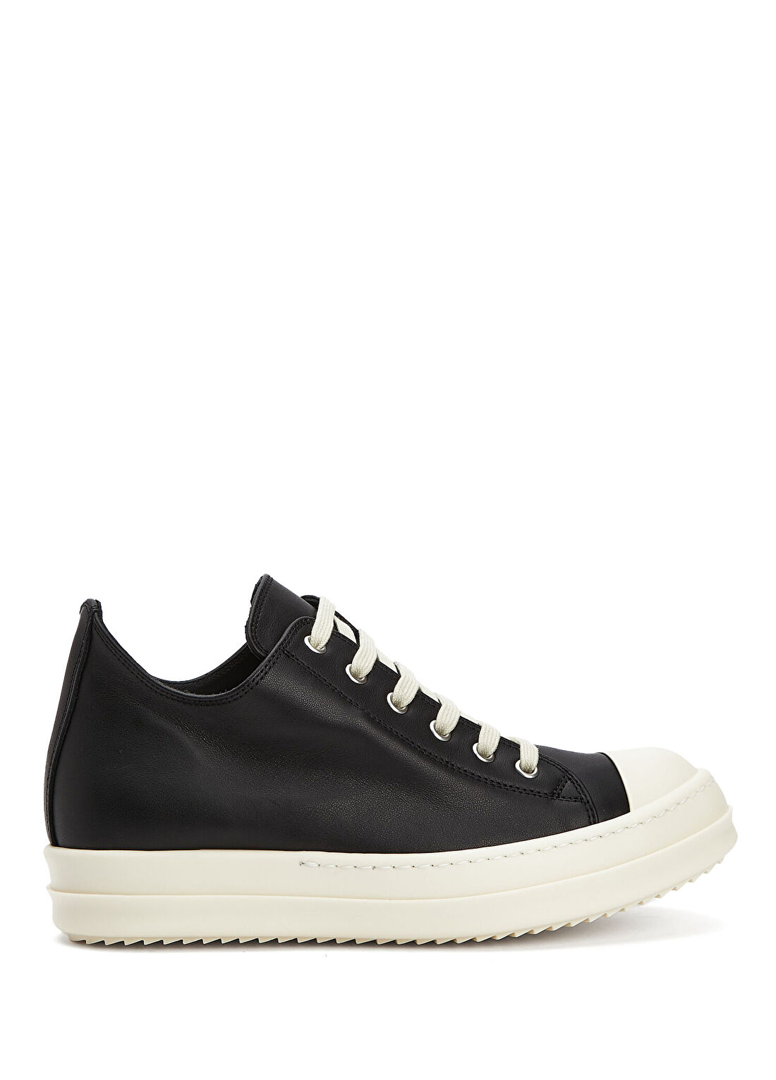 Rick Owens Siyah Beyaz Kadın Deri Sneaker
