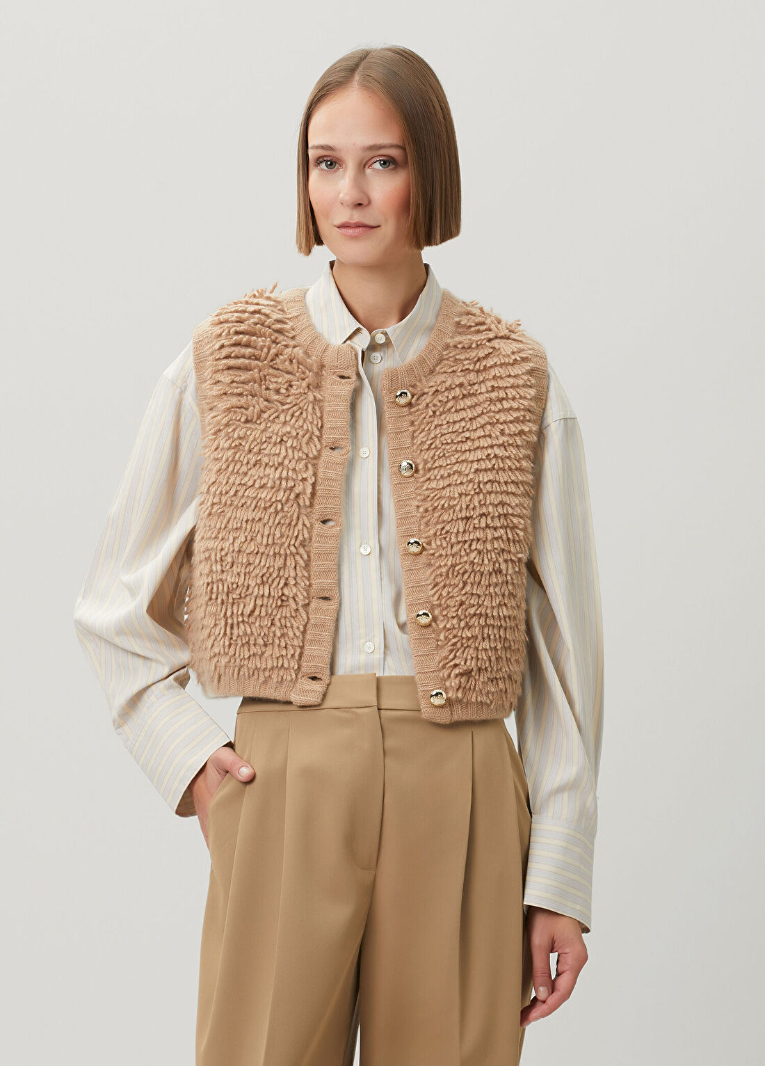 Kujten Camel Kaşmir Yelek