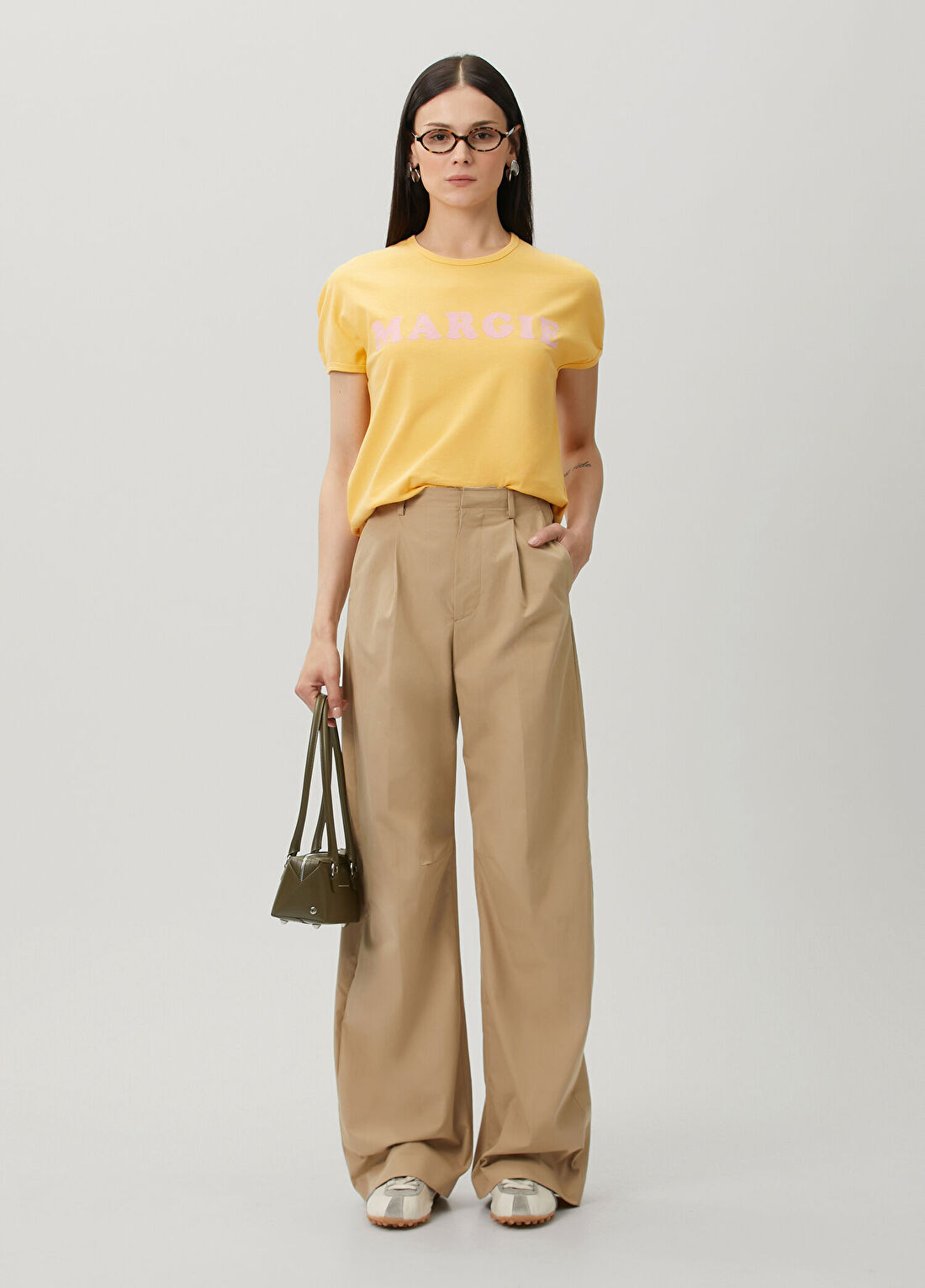 MM6 Maison Margiela Sarı Baskılı T-shirt görsel 2