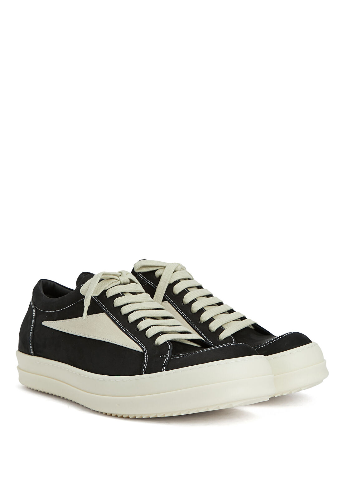Rick Owens Siyah Erkek Deri Sneaker görsel 2