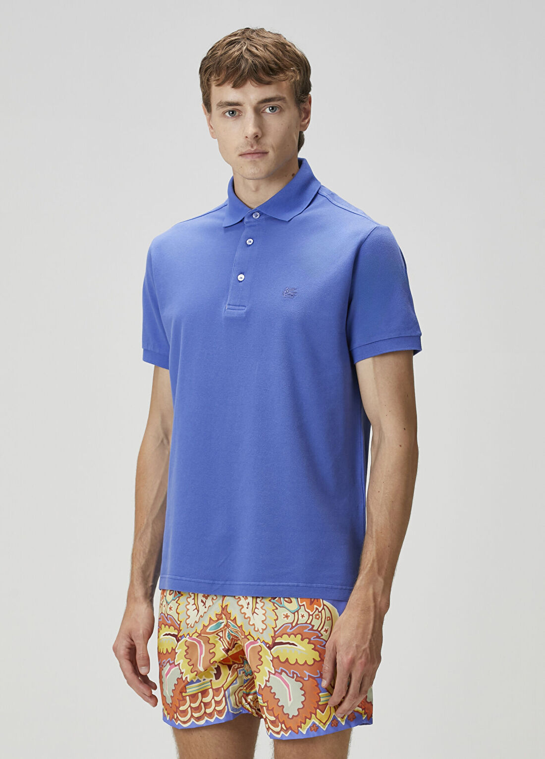 Etro Mavi Polo Yaka T-shirt görsel 3