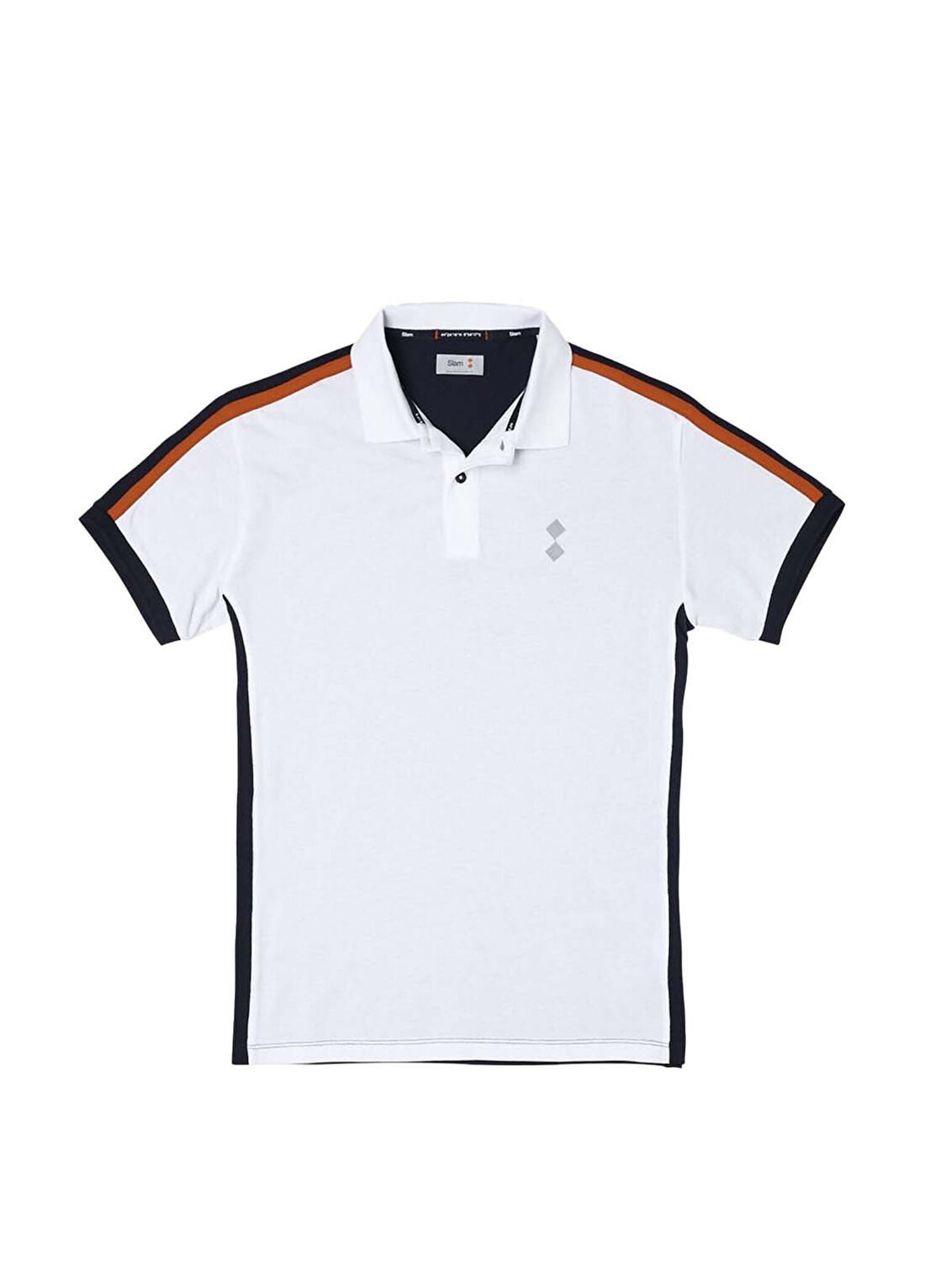 Slam Beyaz Pamuklu Polo Yaka Kısa Kollu Erkek T-shirt