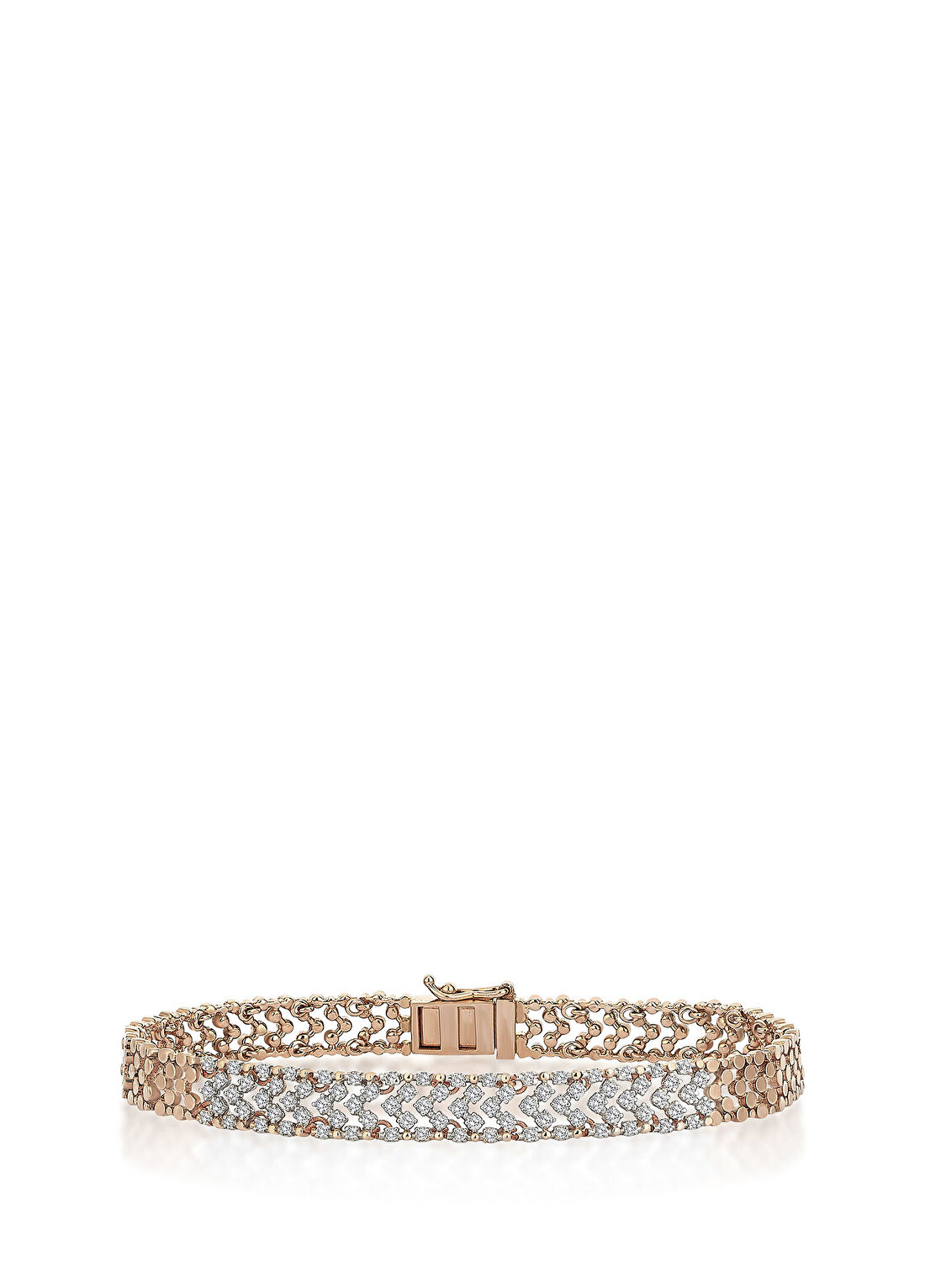 Reis Kuyumculuk Loure Shine White Bracelet Pırlanta Taşlı 14 Ayar Pembe Altın Kadın Bileklik