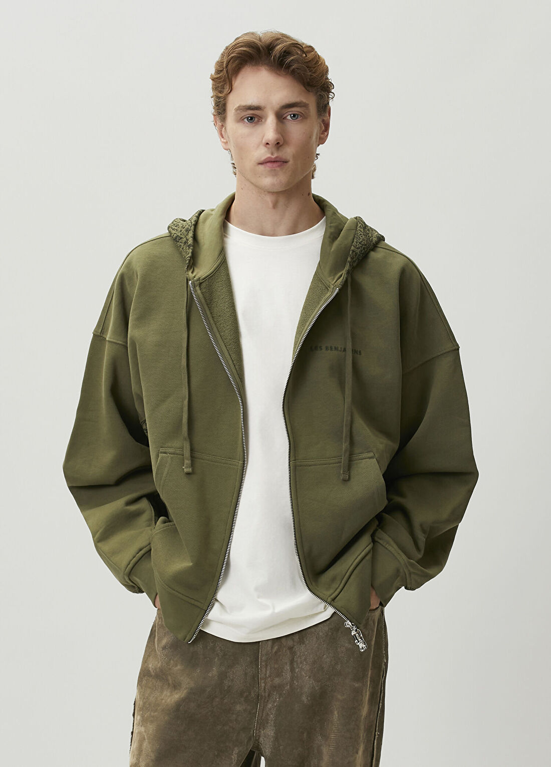 Les Benjamins Koyu Haki Kapüşonlu Sweatshirt