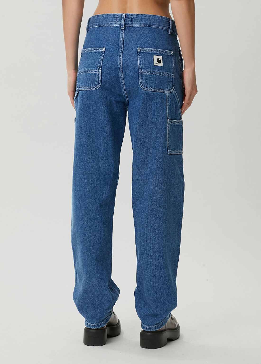 Carhartt WIP Mavi Jean Pantolon görsel 4