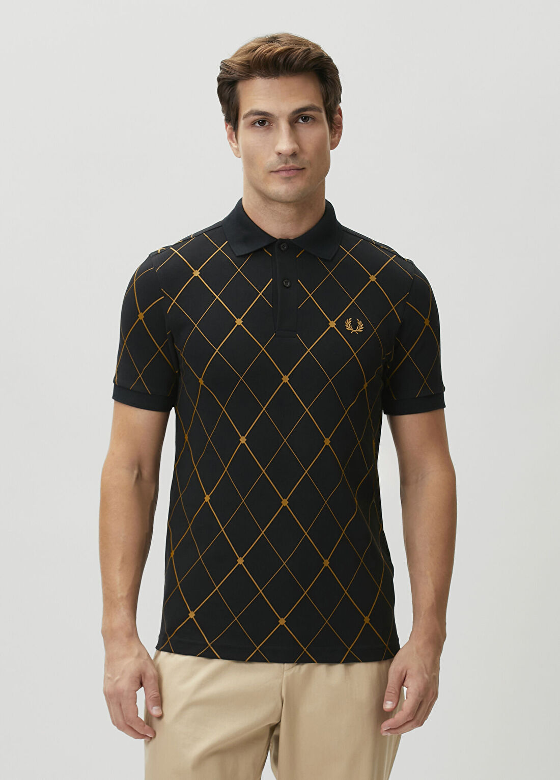Fred Perry Argyle Siyah Polo Yaka T-shirt