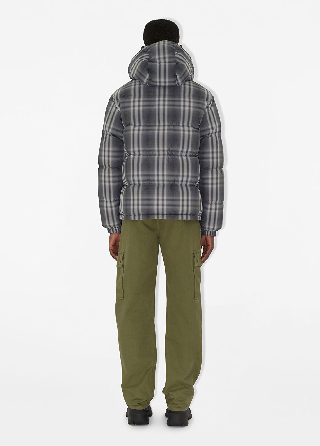 Burberry Snowdonia Check Siyah Kapüşonlu Erkek Mont görsel 4
