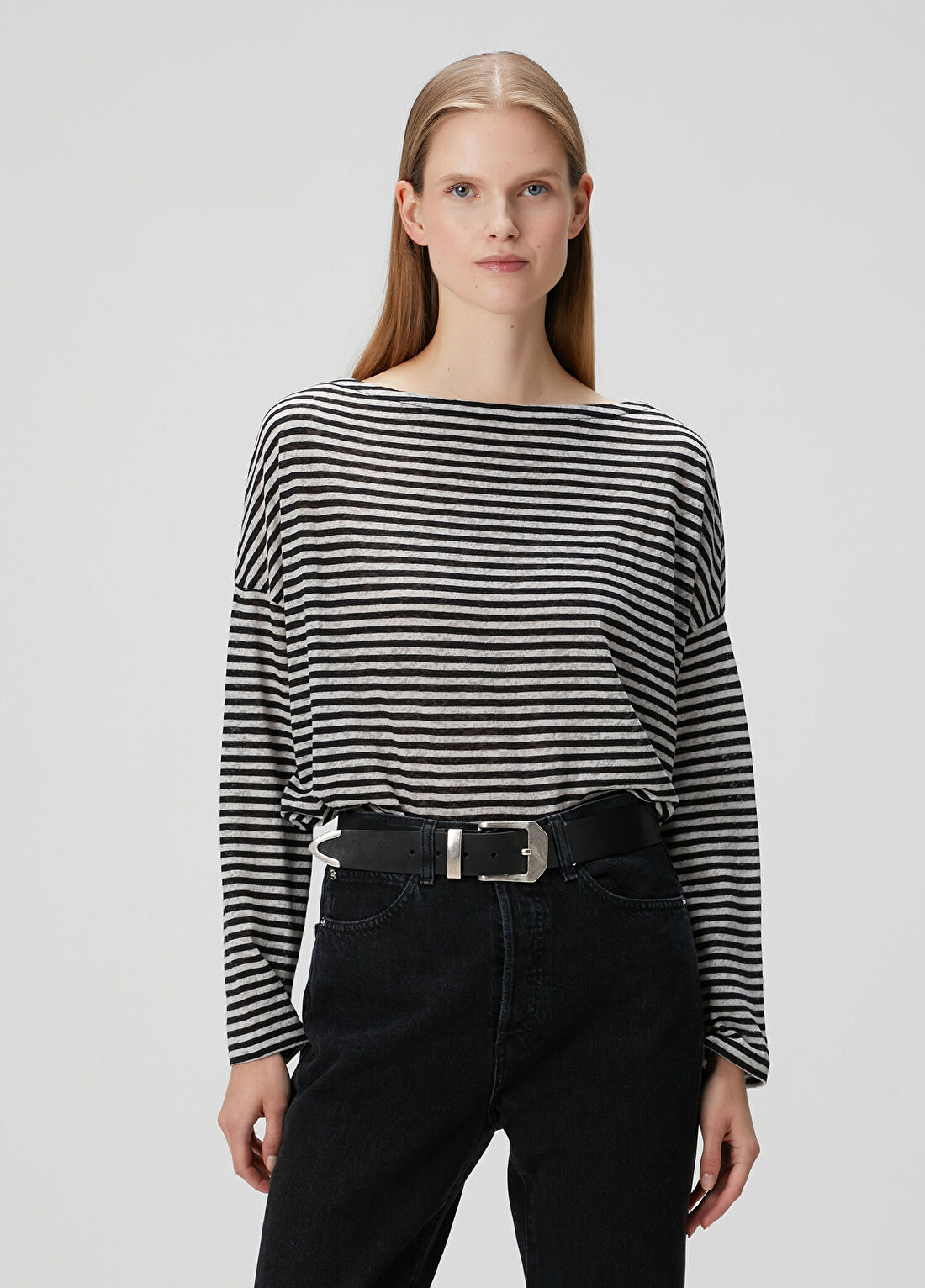 AllSaints Rita Çizgili Uzun Kol T-shirt
