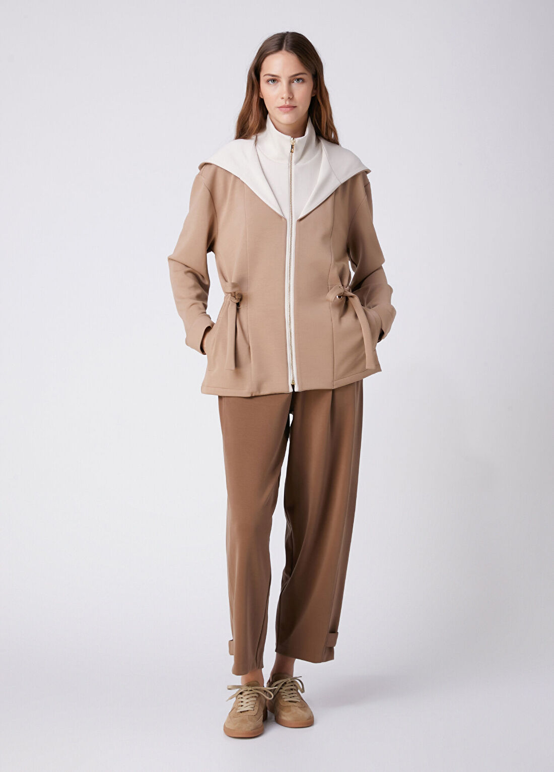 Beymen Club Camel Kapüşonlu Örme Ceket görsel 3