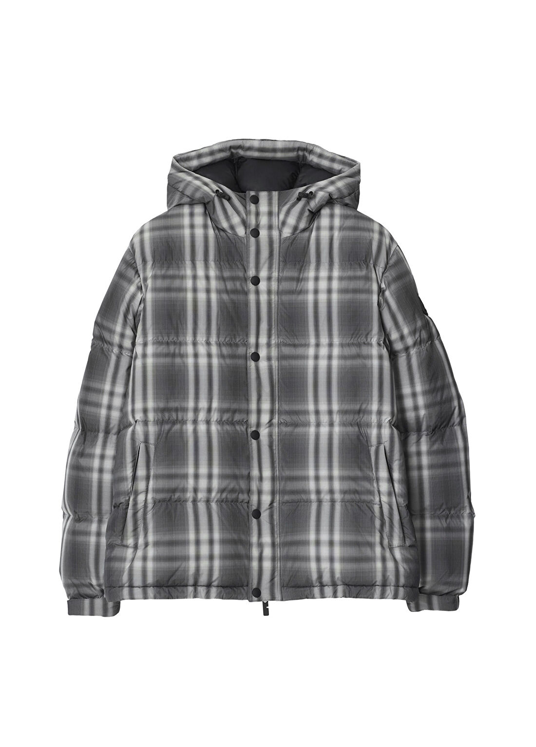 Burberry Snowdonia Check Siyah Kapüşonlu Erkek Mont
