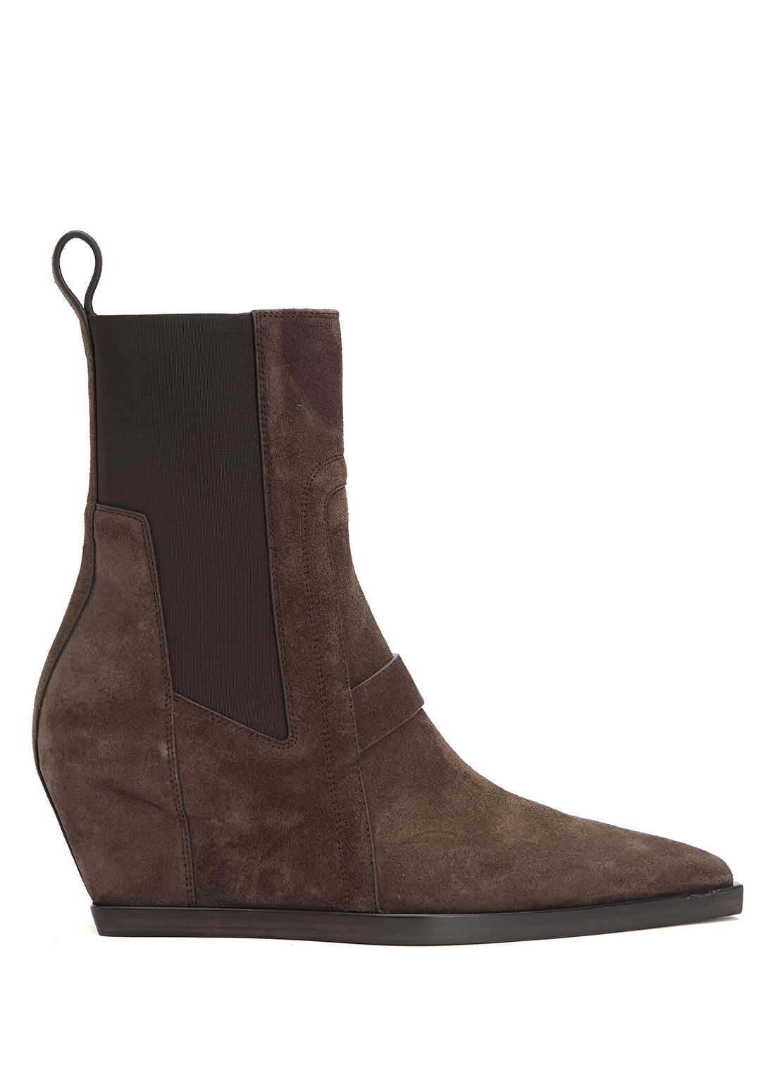 Rick Owens Wedge Sliver Koyu Kahverengi Kadın Deri Bot