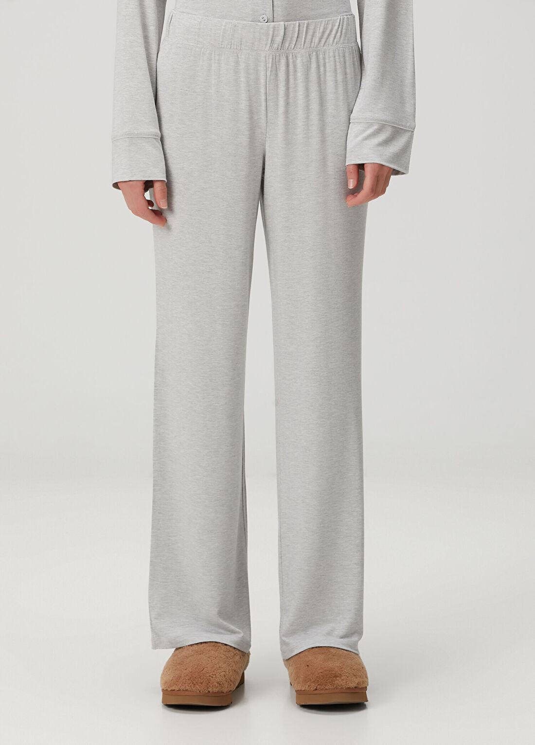 Skims Long Sleep Gri Pijama Takımı görsel 4