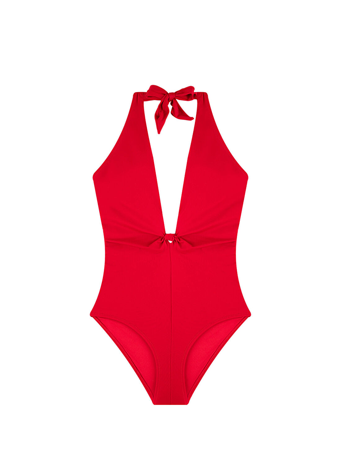 Bia Swimwear Alaina Burnt Sienna Kırmızı Düğüm Detaylı Boyundan Bağlamalı Kadın Mayo