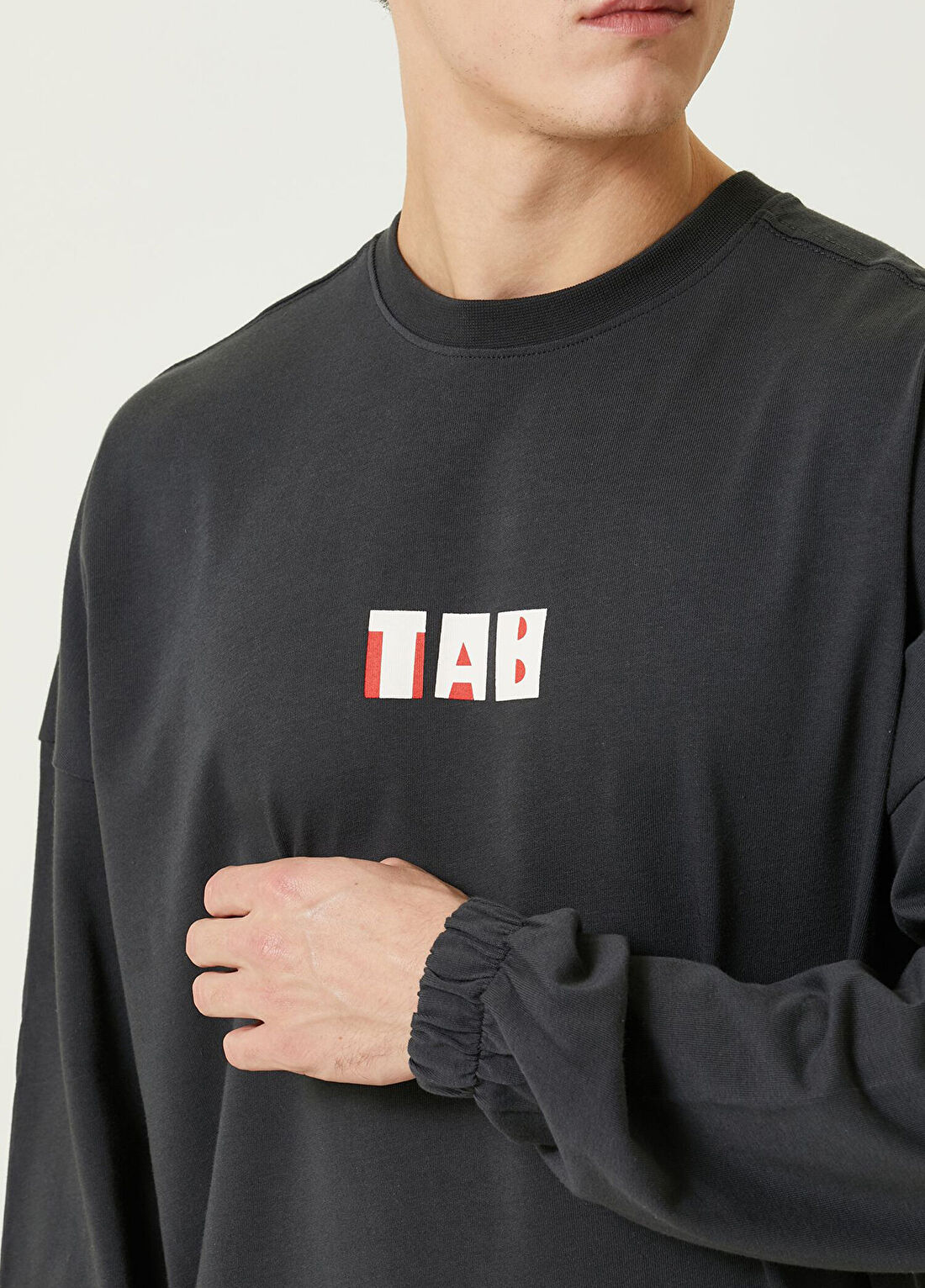 Turn & Bake Future Antrasit Baskılı Bisiklet Yaka Erkek Sweatshirt görsel 4