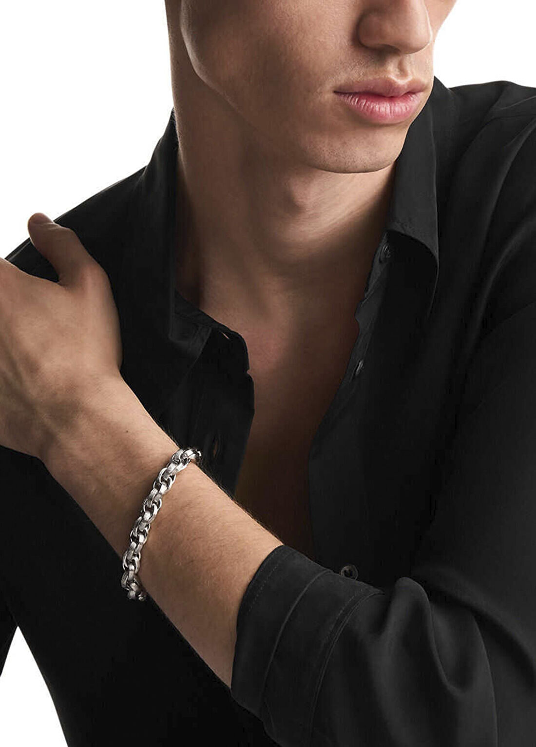 Emporio Armani AJEGS3377-040 Metalik Gri Çelik Erkek Bileklik görsel 3