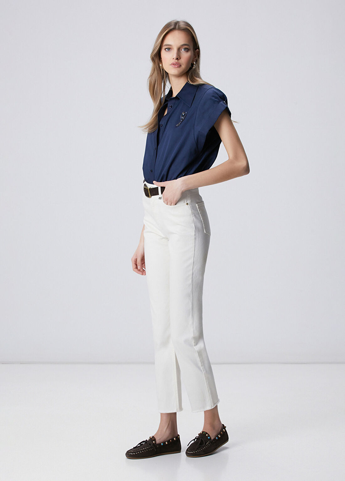 Network Kırık Beyaz Denim Pantolon