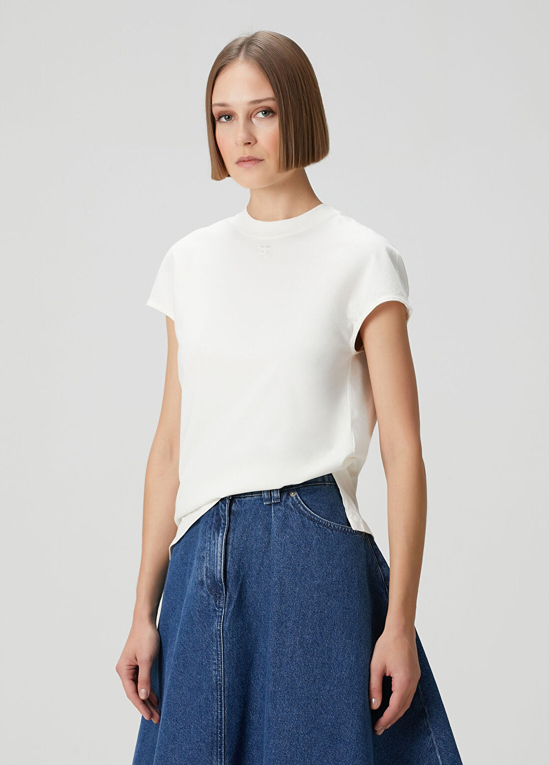 Courreges Oversized Beyaz T-shirt