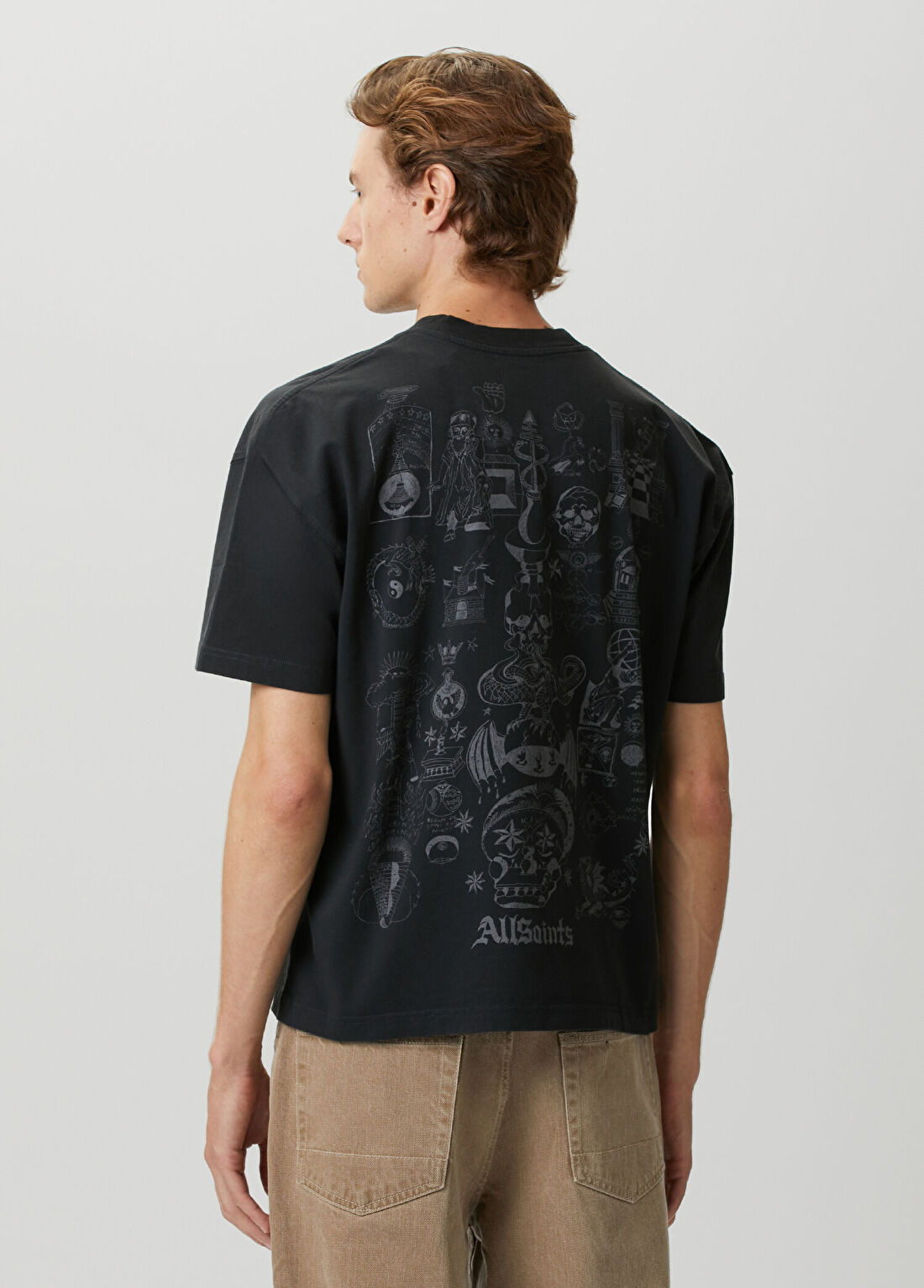 AllSaints Ignis Siyah T-shirt görsel 4
