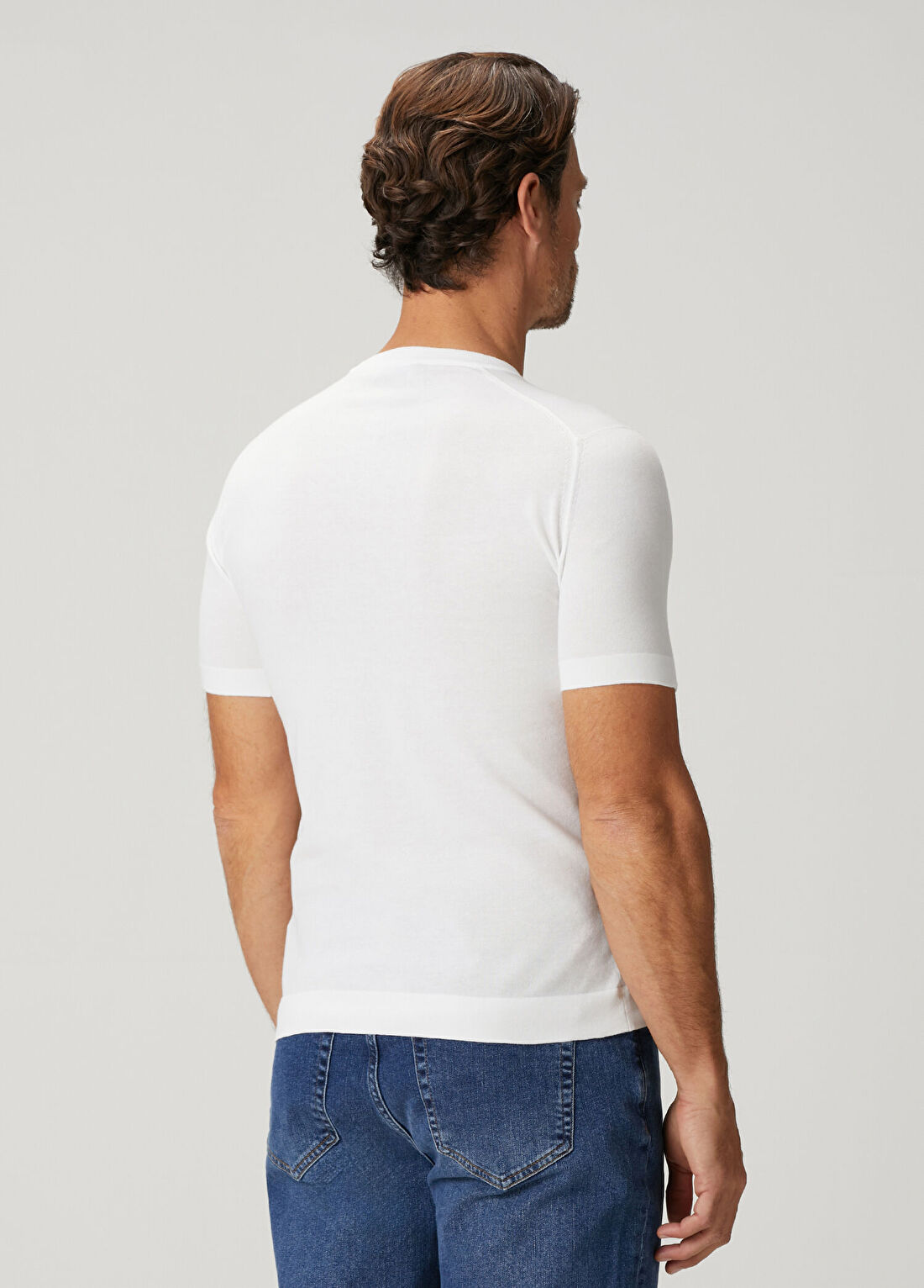 John Smedley Lorca Beyaz Basic T-shirt görsel 4