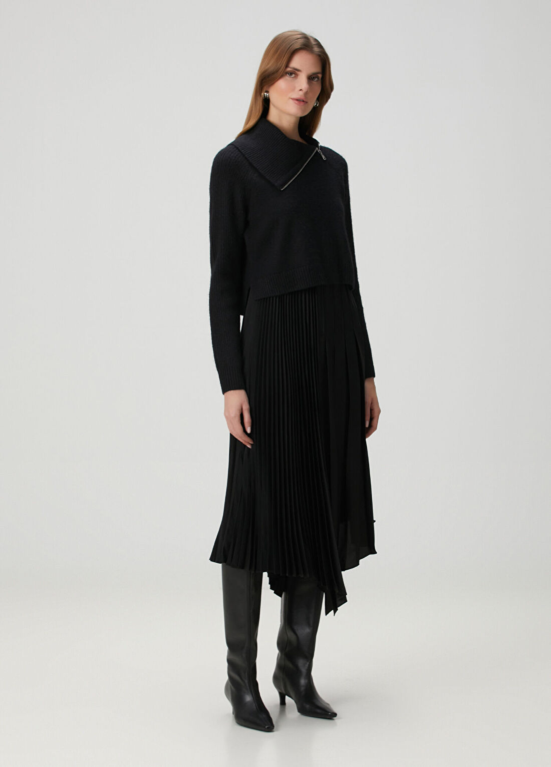AllSaints Jay 2-in-1 Siyah Maksi Elbise
