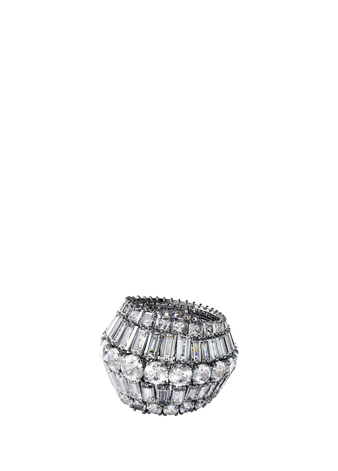 Swarovski Hyperbola Ring L Rows Whıte Rhs Kadın Yüzük