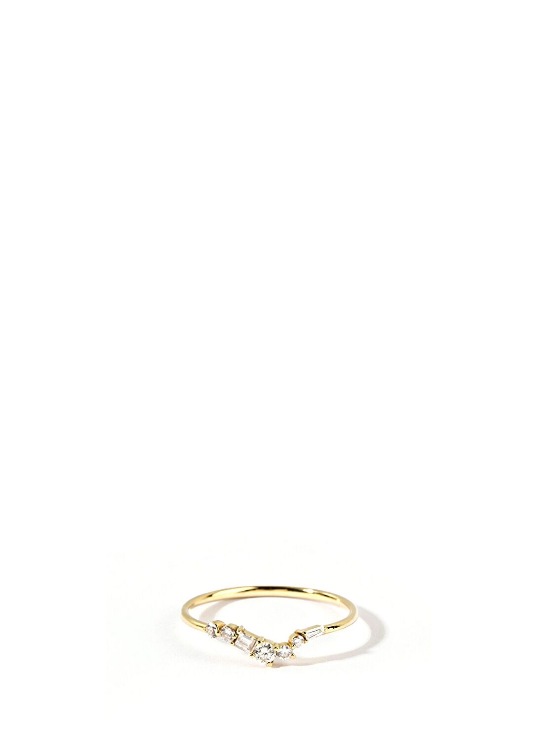 The Anoukis Asymmetry Pleasure Diamond Ring 14 Ayar Yellow Gold Kadın Altın Yüzük