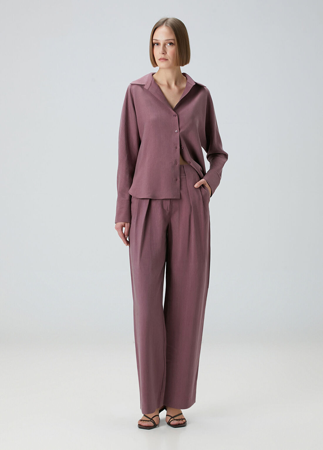 Beymen Collection Mürdüm Dökümlü Pantolon