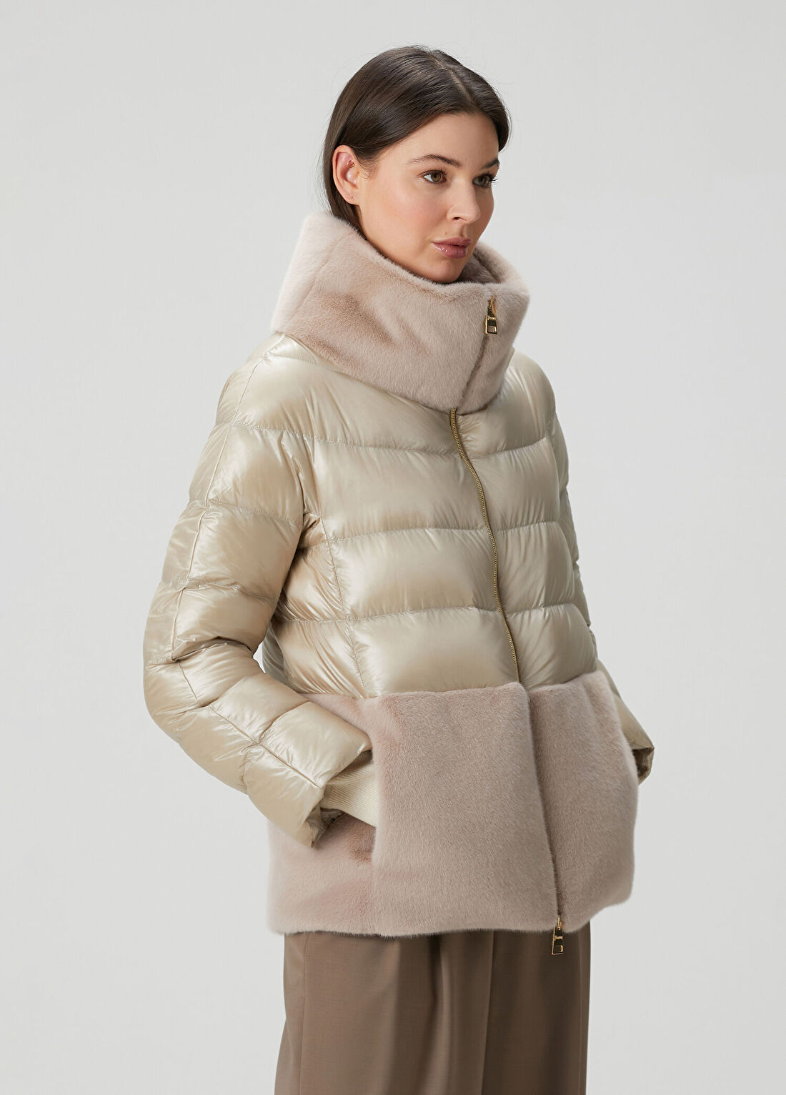 Herno Bej Puffer Mont görsel 3