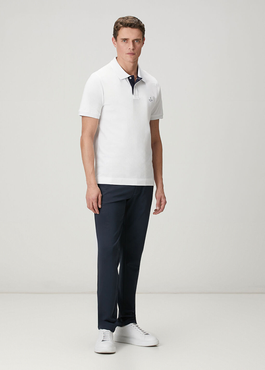 Beymen Club Comfort Fit Beyaz Yaka Altı Baskılı Polo T-shirt görsel 3