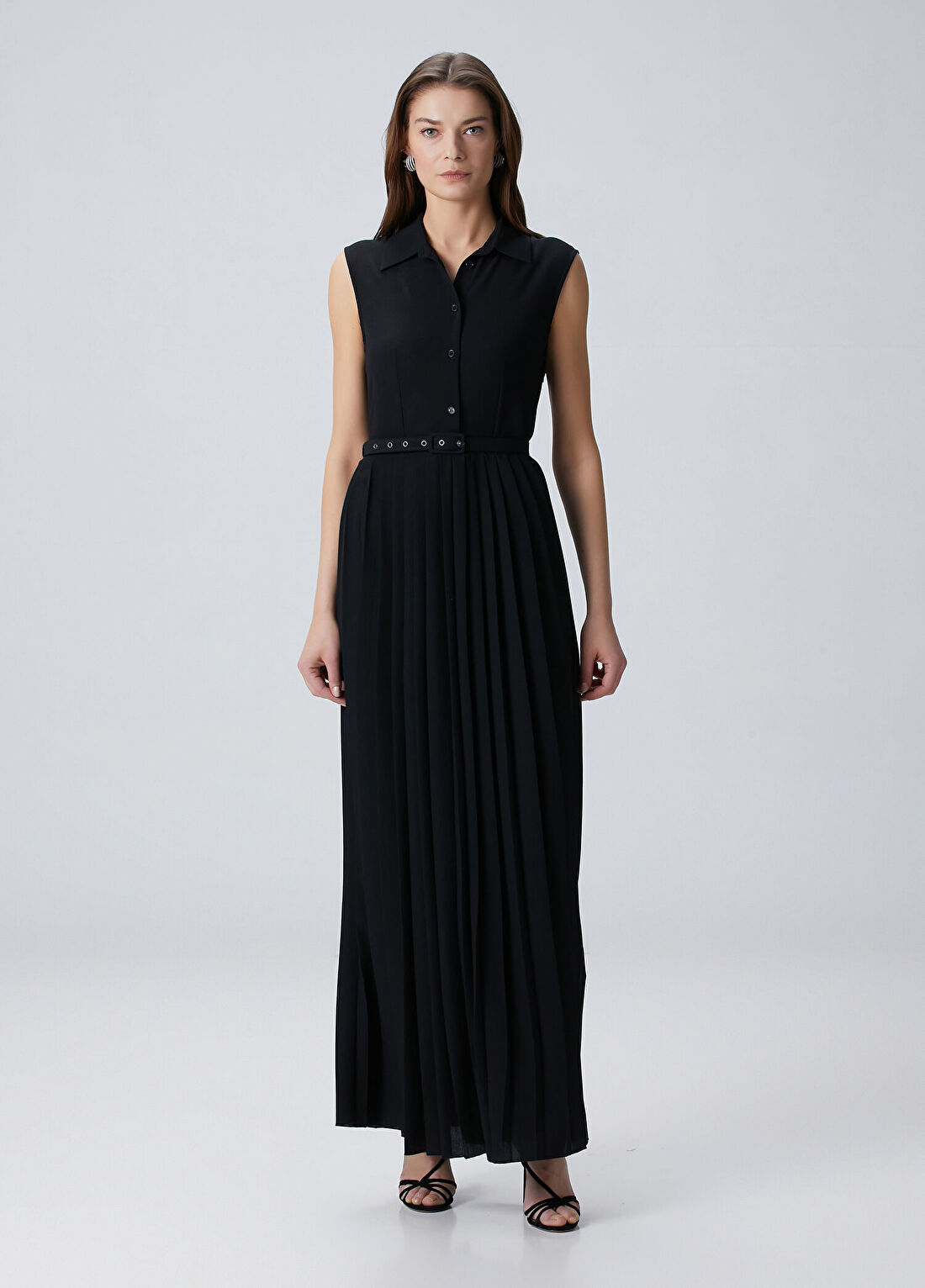 Beymen Collection Siyah Kemerli Maxi Elbise görsel 3