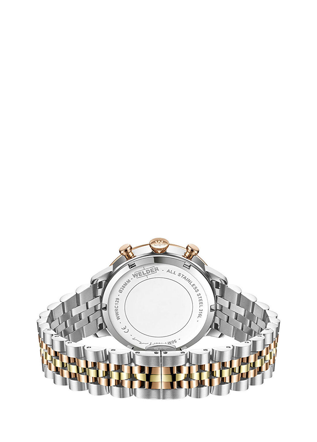 Welder WWRC129 Metalik Gri Rose Gold Çelik Kadın Kol Saati görsel 3