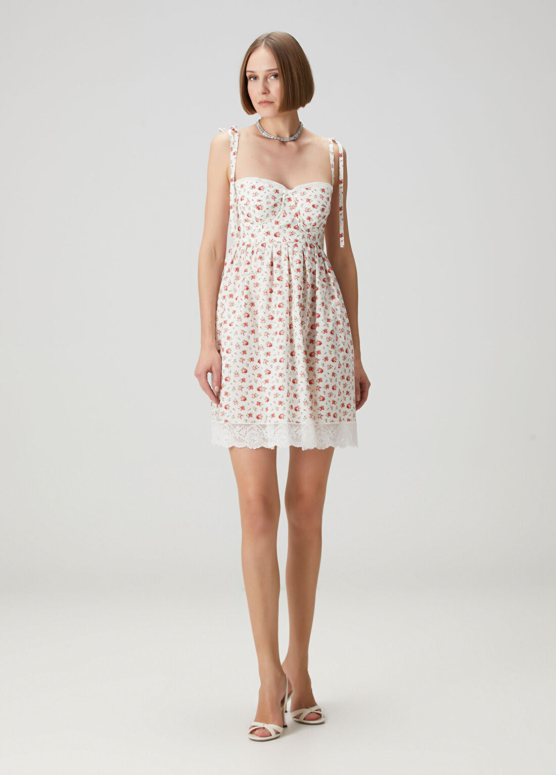 Dolce&Gabbana Pembe Beyaz Mini Elbise